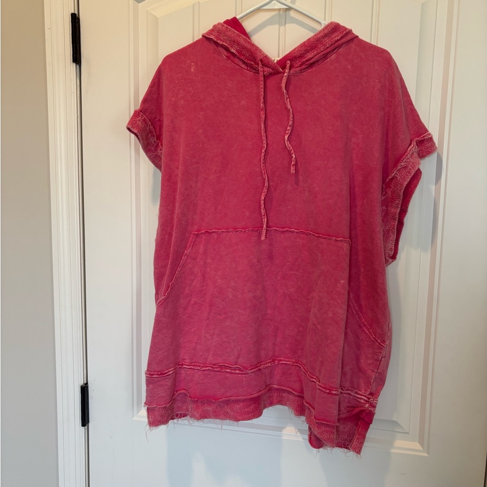 Pink Hooded Poncho
